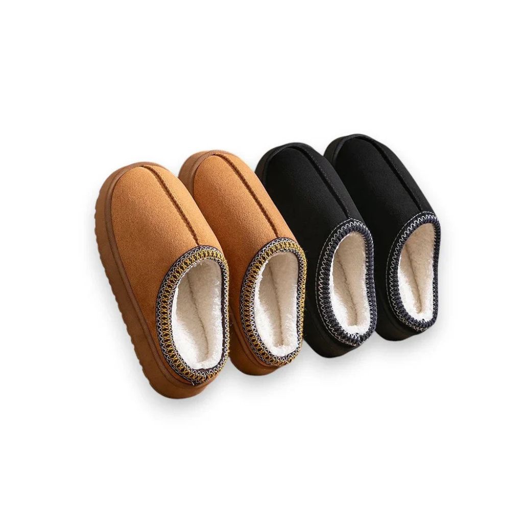 Chaussons antidérapants en peluche chaude