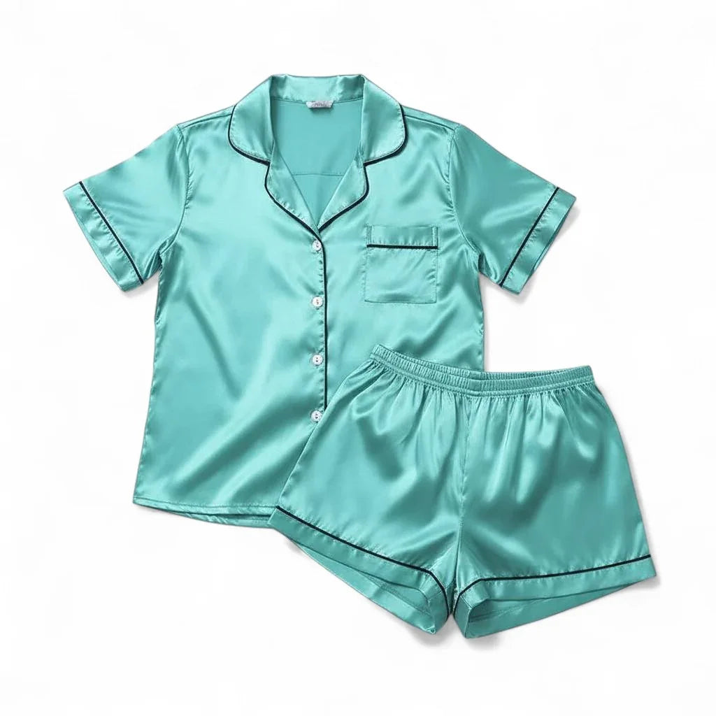 Pyjama deux pièces femme satin