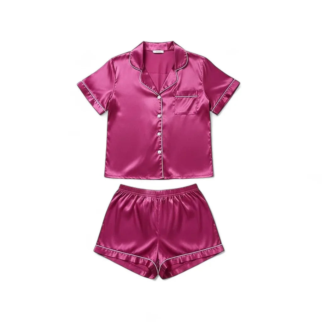 Pyjama deux pièces femme satin