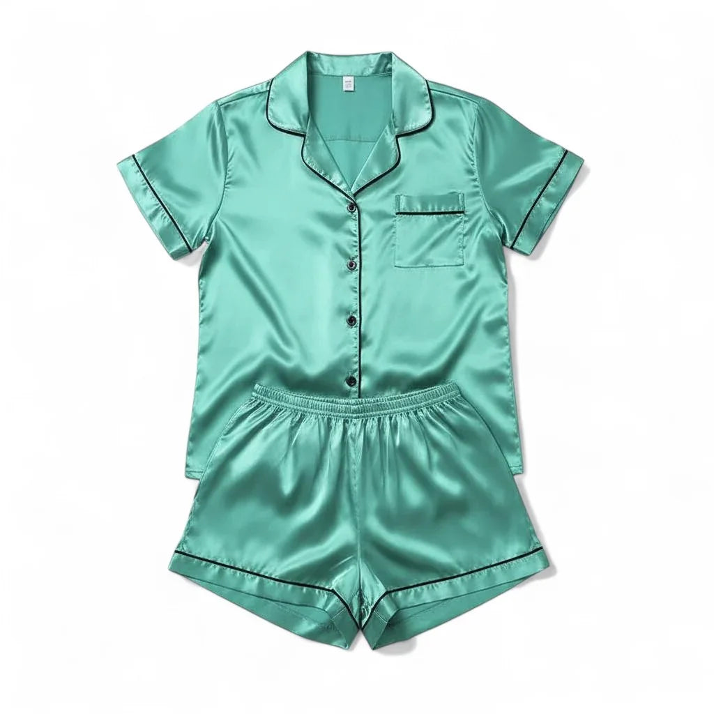 Pyjama deux pièces femme satin