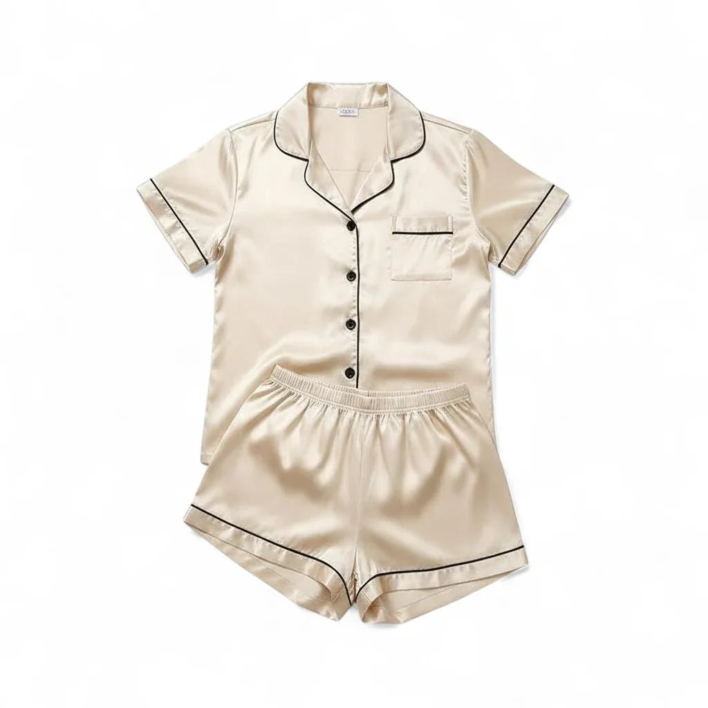Pyjama deux pièces femme satin