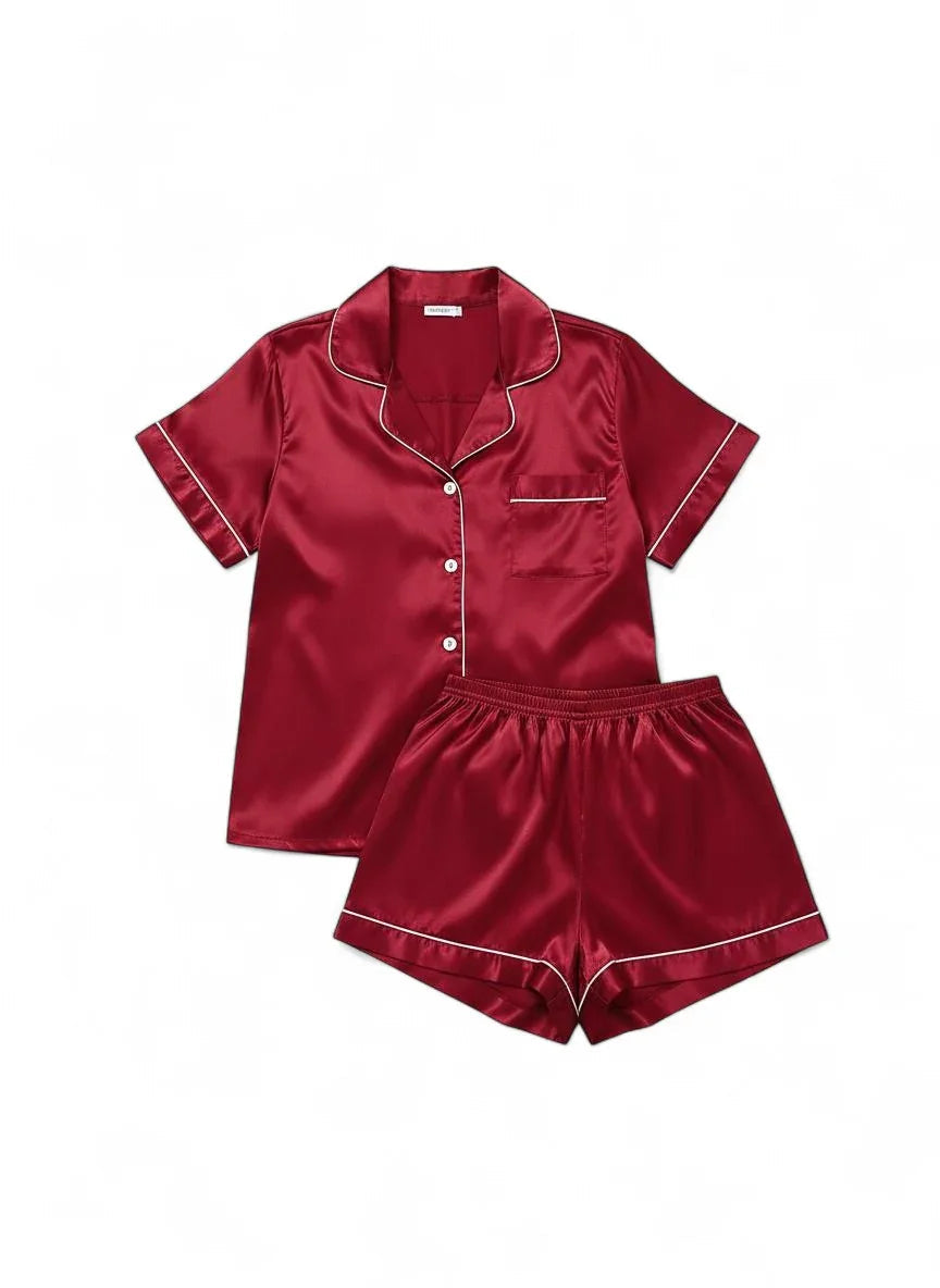 Pyjama deux pièces femme satin